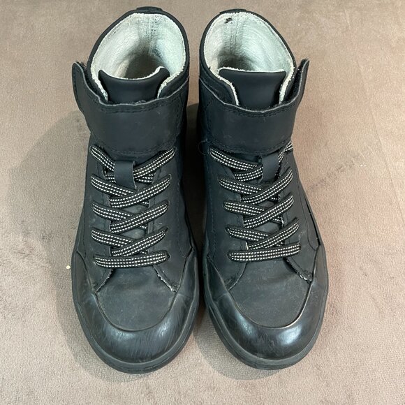 H&M Boys Black Warm Lined High Top Velcro Slip On Shoes Size 13.5 (SKU: 102B) - Picture 5 of 7